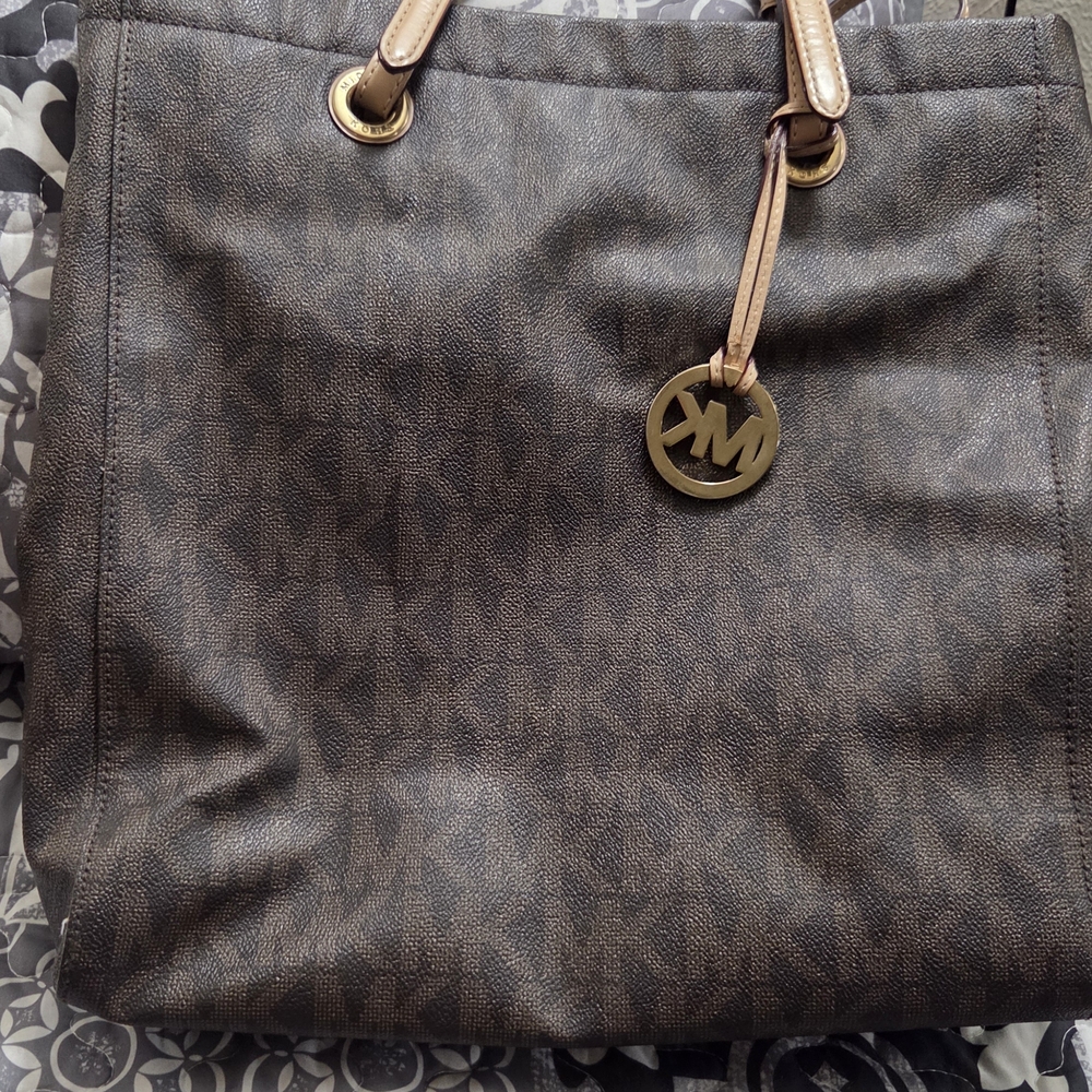 Michael Kors Dark Brown Tote with Gold Details